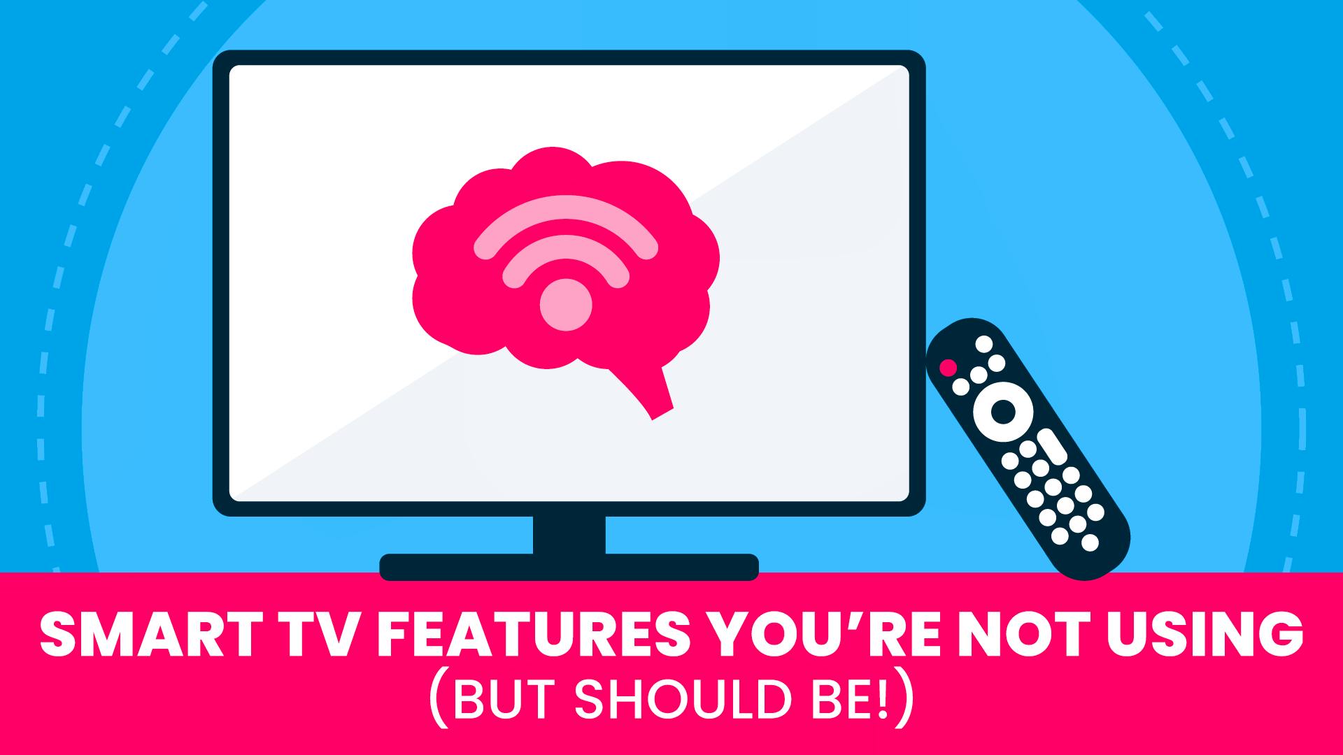 A TV with a remote next to it and the title below.